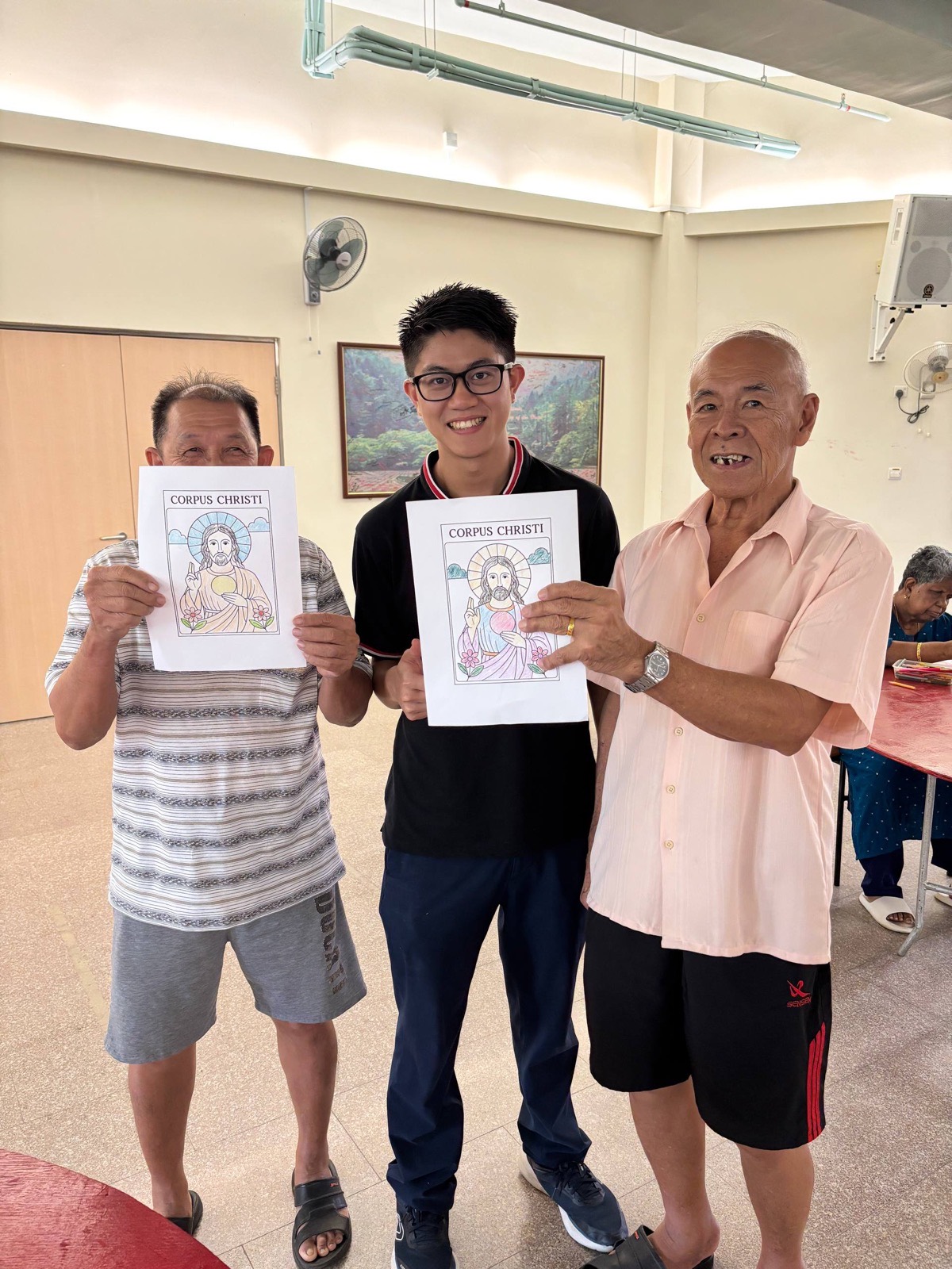 A Corpus Christi activity with parishioners and their drawings